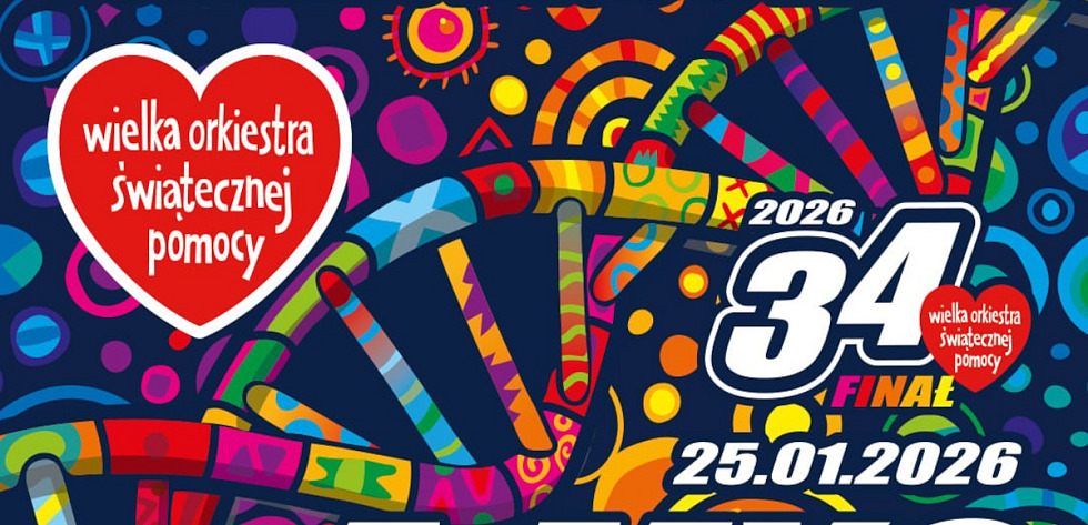 Grafika promująca 34. Finał Wielkiej Orkiestry Świątecznej Pomocy