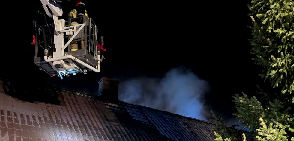 Pożar domu jednorodzinnego w Trzebieży