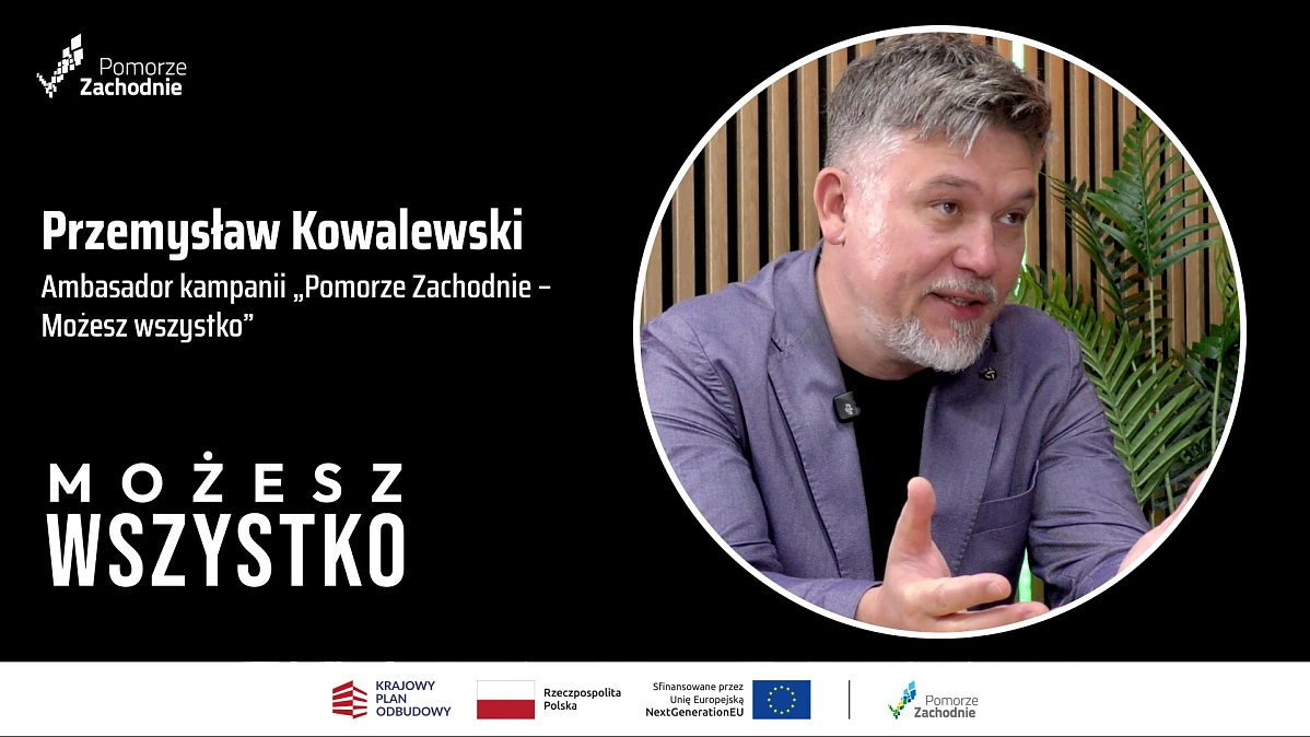 Grafika promująca podcast z Przemysławem Kowalewskim