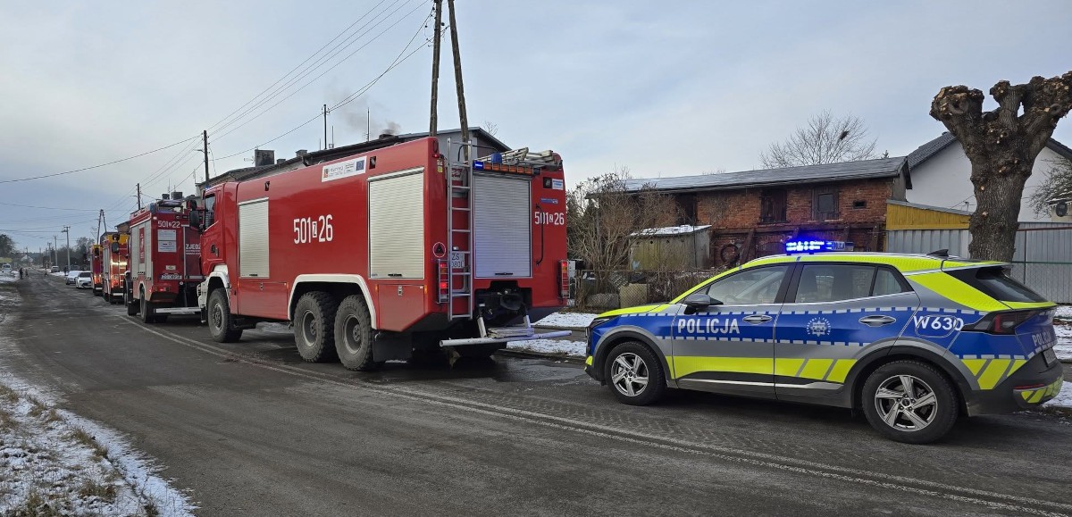 Pożar domu jednorodzinnego przy ul. Podgórnej w Policach