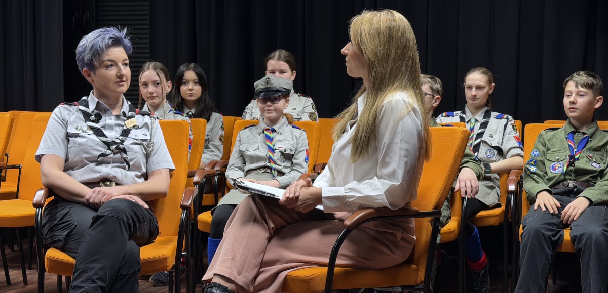 O wolontariusz i harcerzach opowiadała Jusytyna Maćkowiak w programie "Między nami"